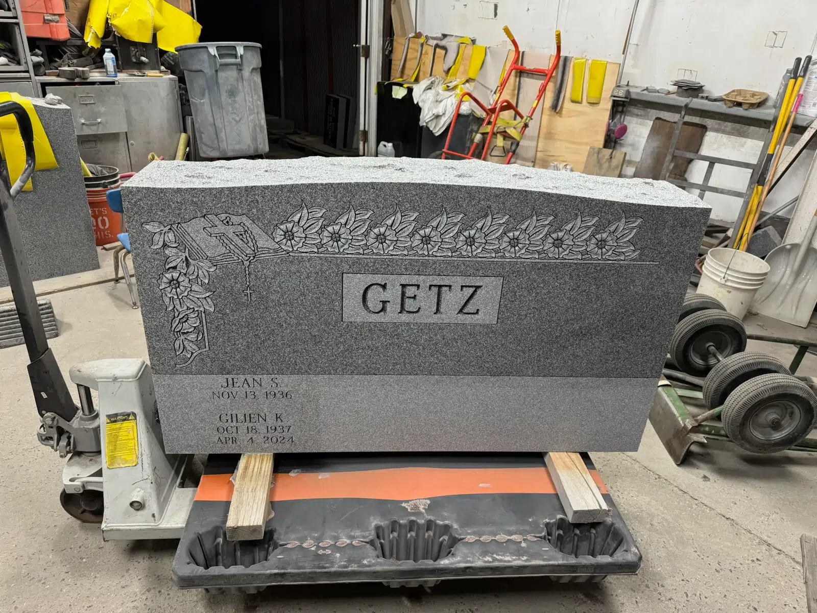 Granite Slant Headstone hand-carved by Slant Marker Guide in NJ — image 5