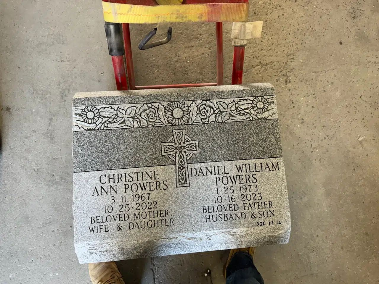 Granite Slant Headstone hand-carved by Slant Marker Guide in NJ — image 2