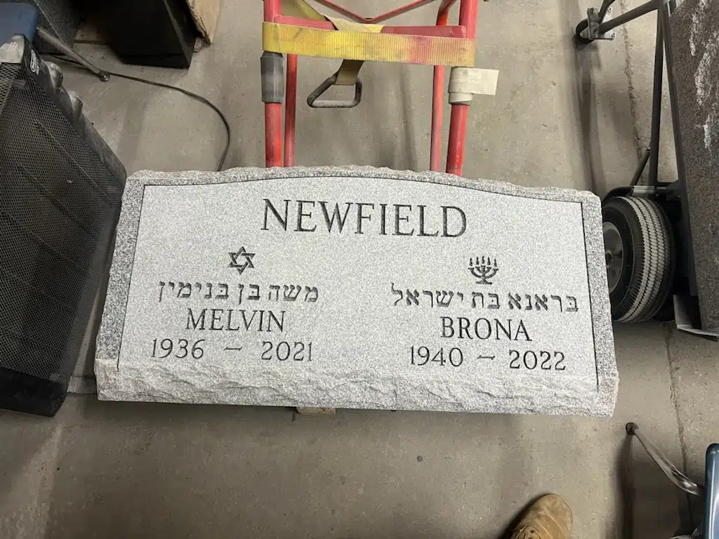Granite Slant Headstone hand-carved by Slant Marker Guide in NJ — image 3