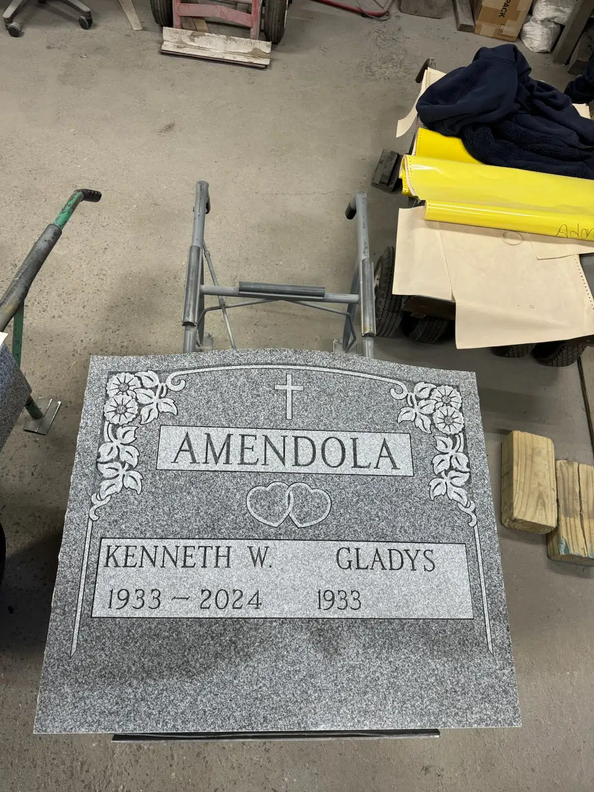 Granite Slant Headstone hand-carved by Slant Marker Guide in NJ — image 2